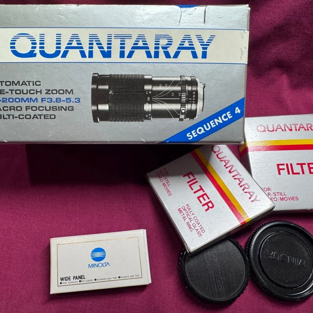 Quantaray 35-200mm Automatic Zoom Lens w/Original Box & Lens case & Filters